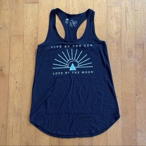 Love by the moon tank with kangaroo pocket